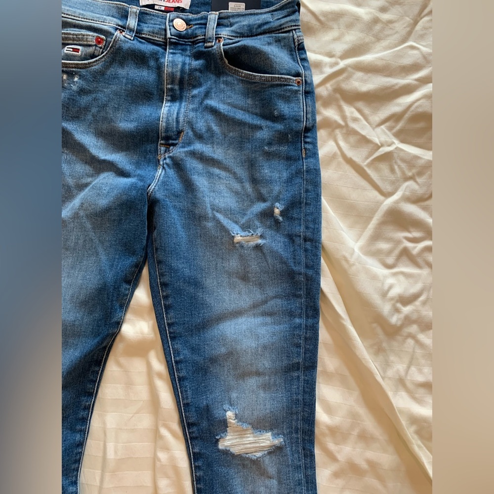 Tommy Jeans Sylvia High Rise Super Skinny Blue Denim Womens 29X30 - Picture 2 of 7